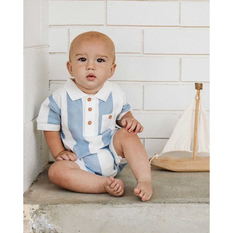 B&eacute;b&eacute; Max Stripe Rugby Romper image number 1